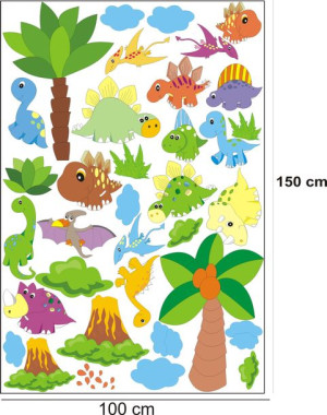 Naklejki na ścianę Dinozaury Dinusie Dino XXXL