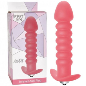 Lola Toys Twisted Anal Plug Wibrujący korek analny, Różowy Silikonowy