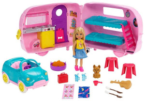 Barbie - Przyczepa Kempingowa + Lalka - Barbie Chelsea - Fxg90