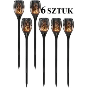 Pochodnia Lampa Solarna Tańczące Płomyki 10x10x86cm 36 Led - 6szt