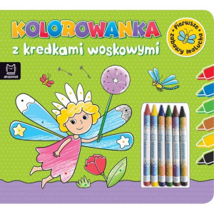 AKSJ 31796 kolorowanka z kredkami woskowymi. Pierwsze zabawy malucha.