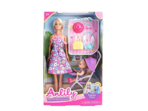 Lalka Anlily 7142432/32084 z wózkiem