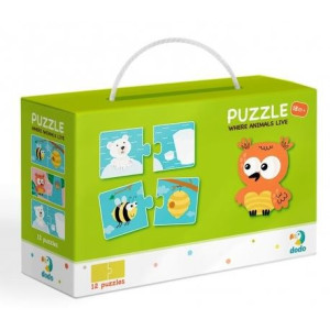 TM 300117 puzzle zwierzęta 12 x 2 elementy 40189