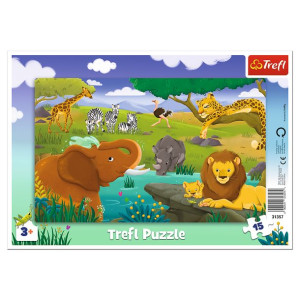 Puzzle Trefl 15 31357 ramka sawanna