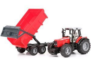 Bruder 02045 Traktor Massey Ferguson Z Przyczepą