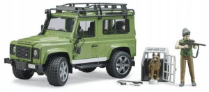 Bruder 02587 Land Rover z figurką leśniczego i psem