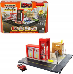 Matchbox HBD74 zestaw remiza strażacka