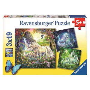 Ravensburger 092918 Puzzle 3x49 Piękne Jednorożce