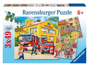 Ravensburger 094011 Puzzle 3x49 Strażacka Ekipa