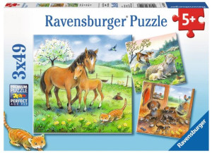 Ravensburger 080298 Puzzle 3x49 Czas Przytulania
