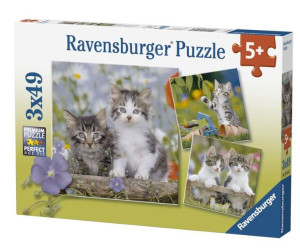 Ravensburger 080465 Puzzle 3x49 Kocięta