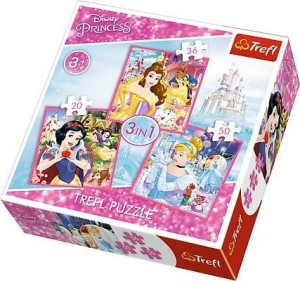 Puzzle Trefl 3w1 34833 Zaczarowany Świat Księżniczek