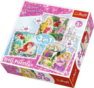 Puzzle Trefl 3w1 34842 Roszpunka, Aurora I Arielka