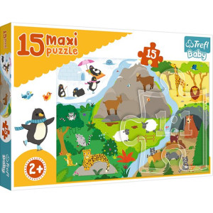 Puzzle Trefl Baby 15 Maxi 14280 Zwierzęta I Ich Domki