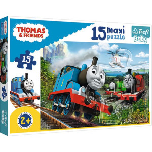 Puzzle Trefl Baby 15 Maxi 14283 Pędzące Lokomotywy