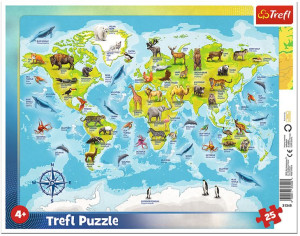 Puzzle Trefl 25 31340 Ramka Mapa Świata