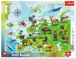 Puzzle Trefl 25 31341 Ramka Mapa Europy