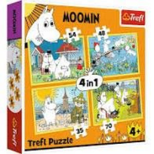 Puzzle trefl 4w1 34368 wesoły dzień Muminków