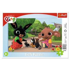 Puzzle Trefl 15 ramka 31388 zabawy z kotkami Bing