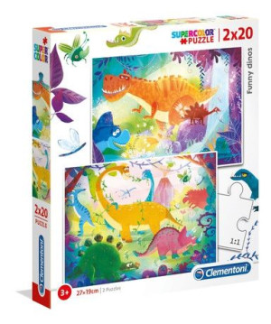 Clementoni 24755 Puzzle 2x20 Dunny Dinos