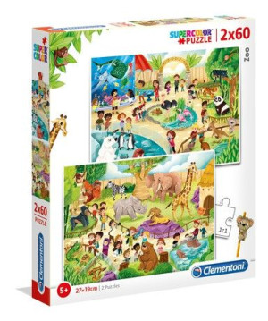 Clementoni 21603 Puzzle 2x60 Zoo