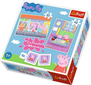 Puzzle 2w1 + Memos Dzień Peppy 90600 Trefl