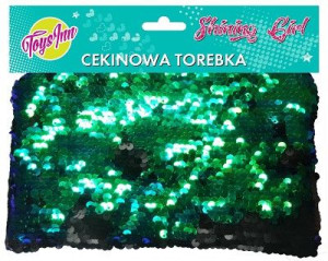 Stnux 1528 Torebka Cekinowa Zielono-czarna