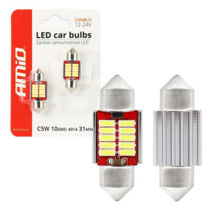 Żarówki LED CANBUS 10SMD Festoon C5W 31mm White 12V/24V