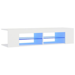 Szafka TV z oświetleniem LED, biała, 135x39x30 cm