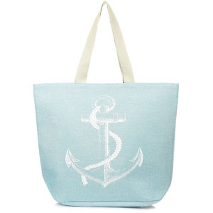 Niebieska Duża torba plażowa na plażę torebka shopper lekka T65
