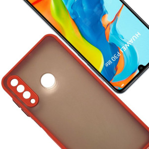 Etui silikon Smoky Case do Huawei P30 Lite czerwon