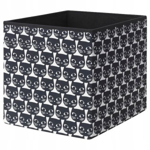 Ikea Drona Pudełko Biał/czarny Wzór 33x38x33 Cm
