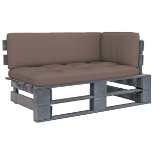 Ogrodowa sofa narożna z palet, szara, drewno sosnowe