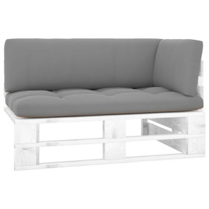Ogrodowa sofa narożna z palet, biała, drewno sosnowe