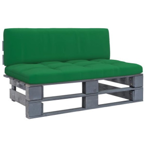Ogrodowa sofa środkowa z palet, szara, drewno sosnowe