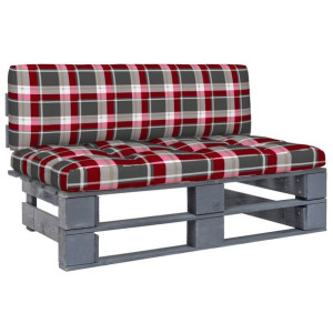 Ogrodowa sofa środkowa z palet, szara, drewno sosnowe