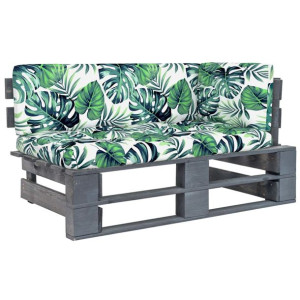 Ogrodowa sofa narożna z palet, szara, drewno sosnowe