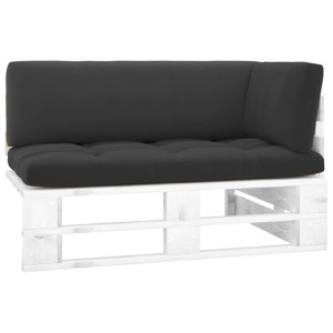Ogrodowa sofa narożna z palet, biała, drewno sosnowe