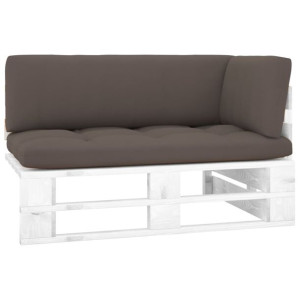 Ogrodowa sofa narożna z palet, biała, drewno sosnowe
