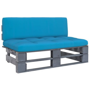 Ogrodowa sofa środkowa z palet, szara, drewno sosnowe