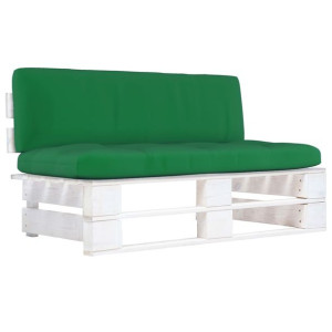Ogrodowa sofa środkowa z palet, biała, drewno sosnowe