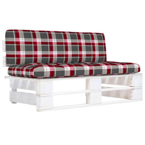 Ogrodowa sofa środkowa z palet, biała, drewno sosnowe