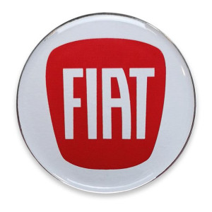 Emblematy naklejki na kołpaki dekle do Fiat Czerwony 50mm