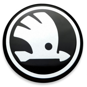 Emblematy naklejki na kołpaki dekle do Skoda Czarna 62mm