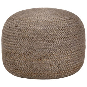 Ręcznie robiony puf, jasnoszary, 45 x 30 cm, juta