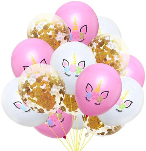 Zestaw Balonów Balon Jednorożec Urodziny 15 Sztuk