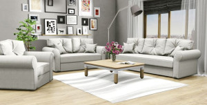 Zestaw Wypoczynkowy LION 3+2+1 Sofa Rozkładana Wersalka Fotel
