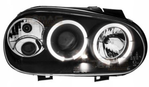 Reflektory lampy przednie VW Golf IV Ringi Black