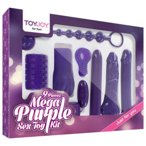 ToyJoy MEGA PURPLE SEX TOY KIT Zestaw gadżetów erotycznych - 9 szt., Fiolet