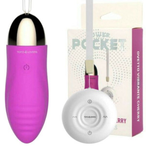 Toyz4Lovers Ovetto Vibrante Cherry Wibrujące jajeczko na pilota, USB Fiolet